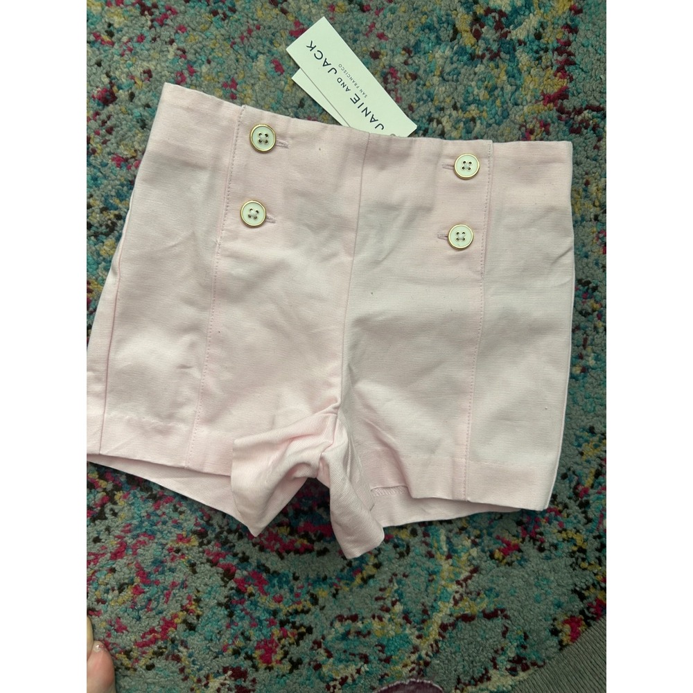 Janie and Jack Girls Pink Corduroy Sailor Shorts High Waisted Size 4 NWT bin B